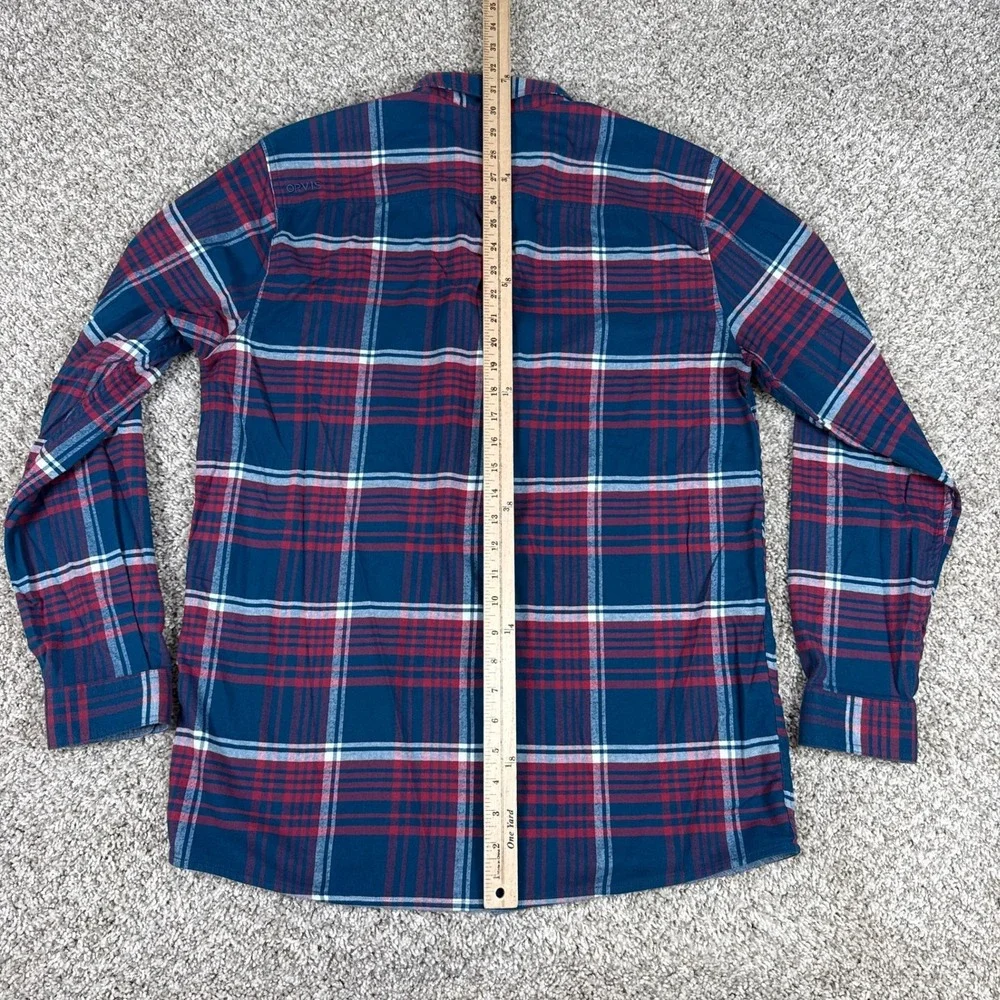 Orvis Shirt Mens M Blue Red Plaid Flat Creek Tech Flannel Long Sleeve Button Up - Picture 12 of 14